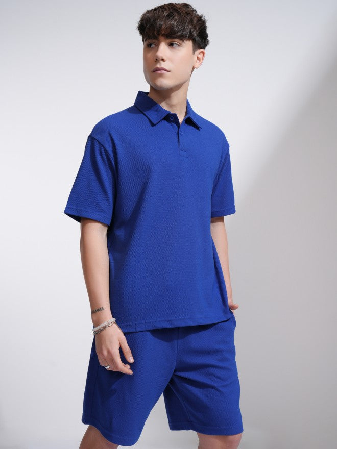 Highlander Men Blue T-Shirt With Shorts Co-Ords - Blue - Image 6