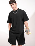 Highlander Men Black T-Shirt With Shorts Co-Ords - Black - Image 1