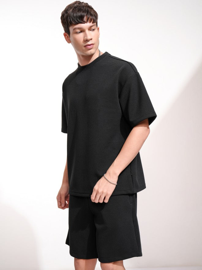 Highlander Men Black T-Shirt With Shorts Co-Ords - Black - Image 4