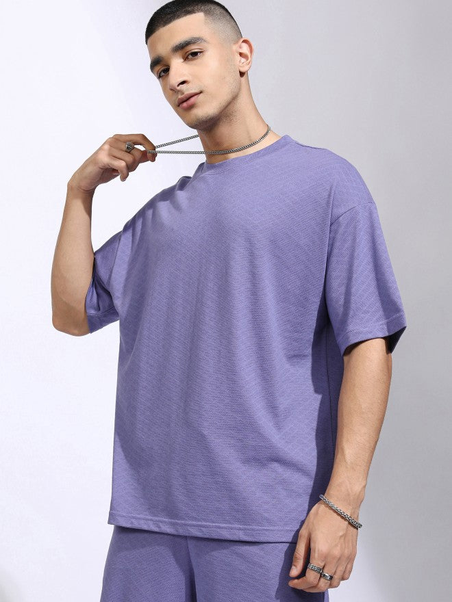 Highlander Men Purple T-Shirt With Shorts Co-Ords - Purple - Image 1