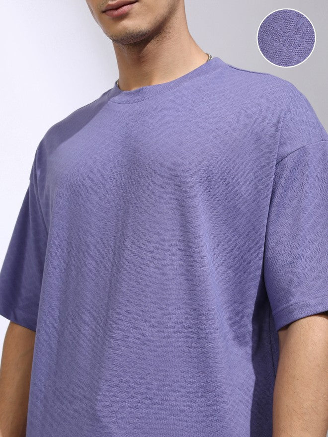 Highlander Men Purple T-Shirt With Shorts Co-Ords - Purple - Image 5