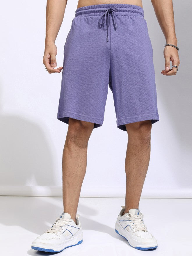 Highlander Men Purple T-Shirt With Shorts Co-Ords - Purple - Image 7