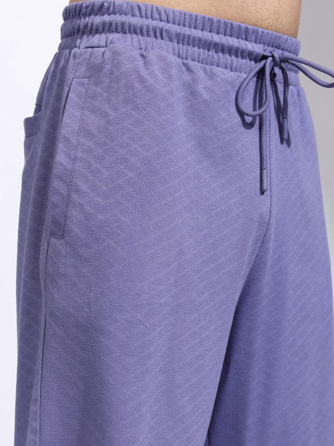 Highlander Men Purple T-Shirt With Shorts Co-Ords - Purple - Image 8