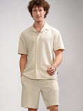 Highlander Men Cream Shirt With Shorts Co-Ords - Cream - Image 1