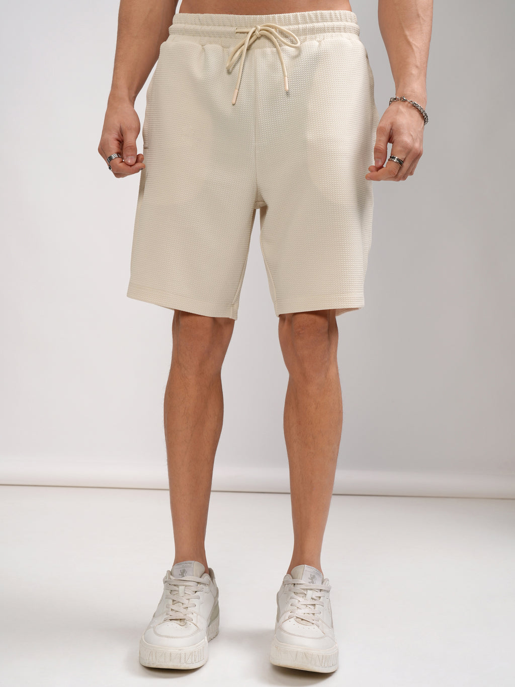 Highlander Men Cream Shirt With Shorts Co-Ords - Cream - Image 7