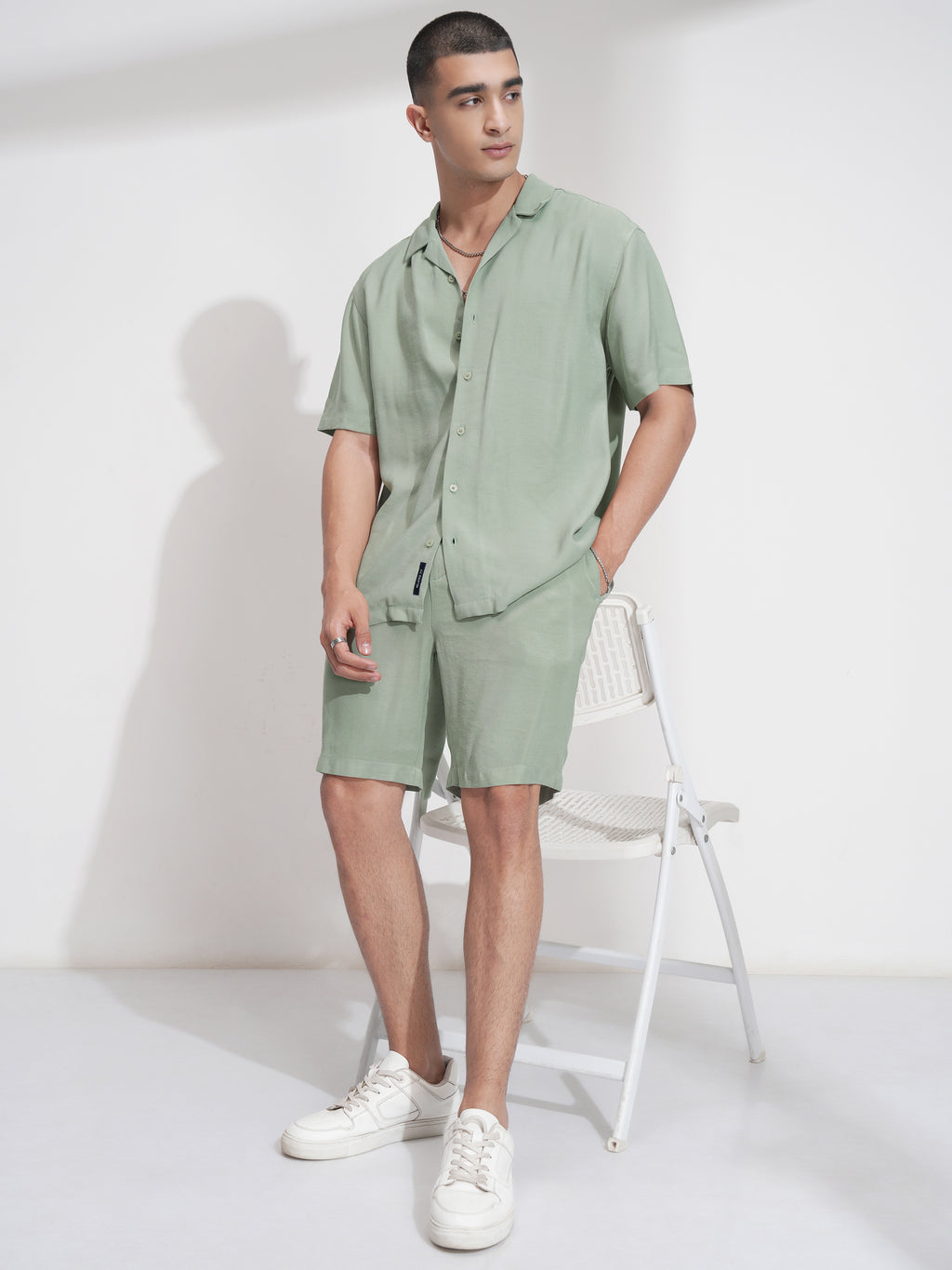 Highlander Men Green Shirt With Shorts Co-Ords - Green - Image 2