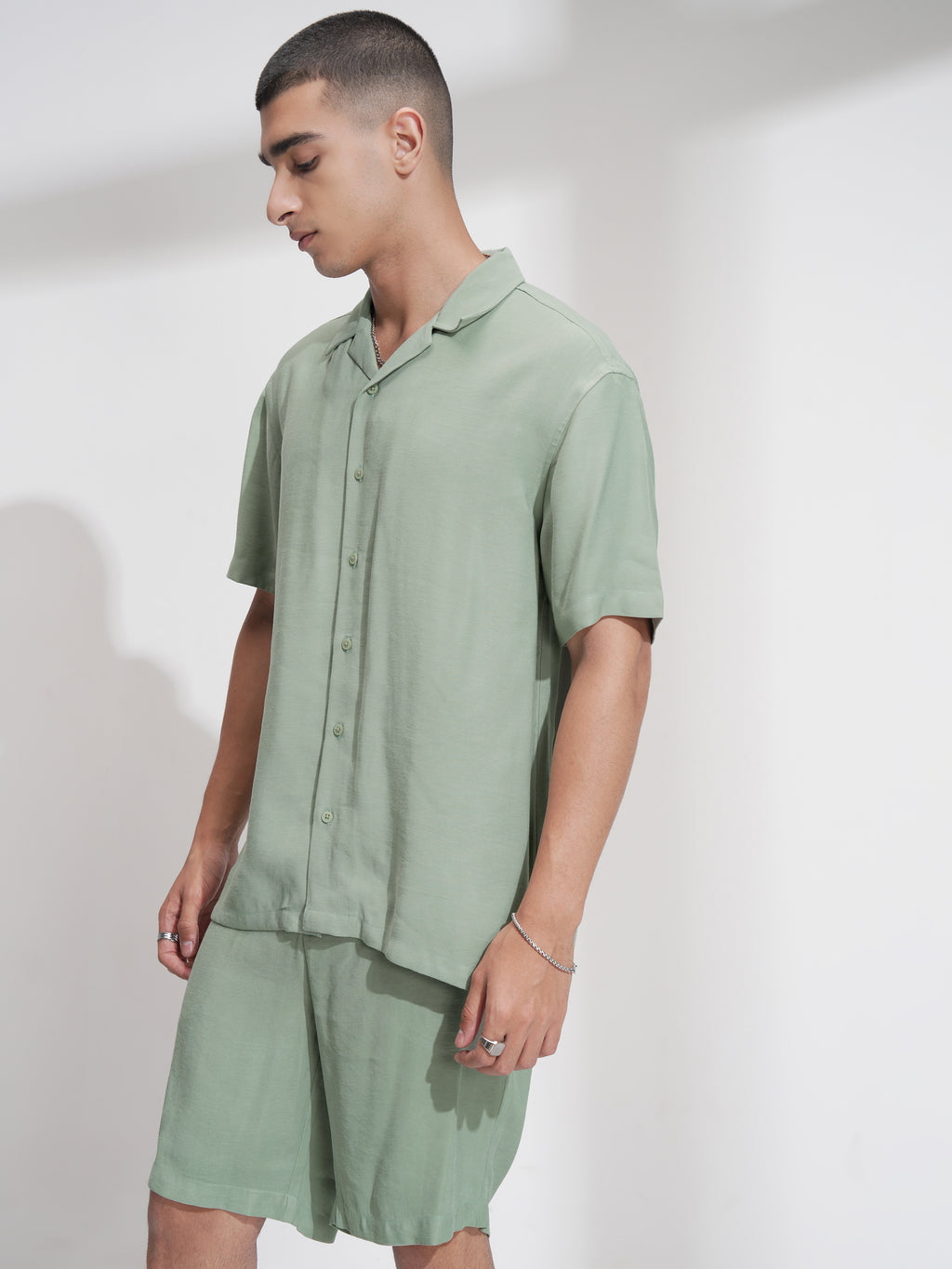 Highlander Men Green Shirt With Shorts Co-Ords - Green - Image 4