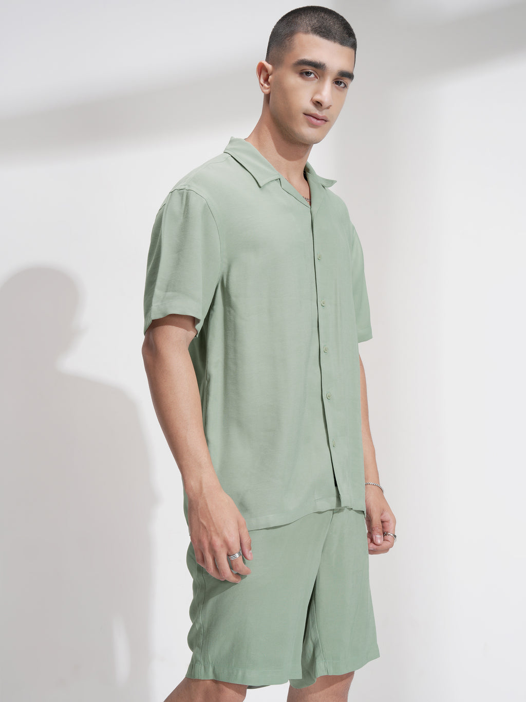 Highlander Men Green Shirt With Shorts Co-Ords - Green - Image 6