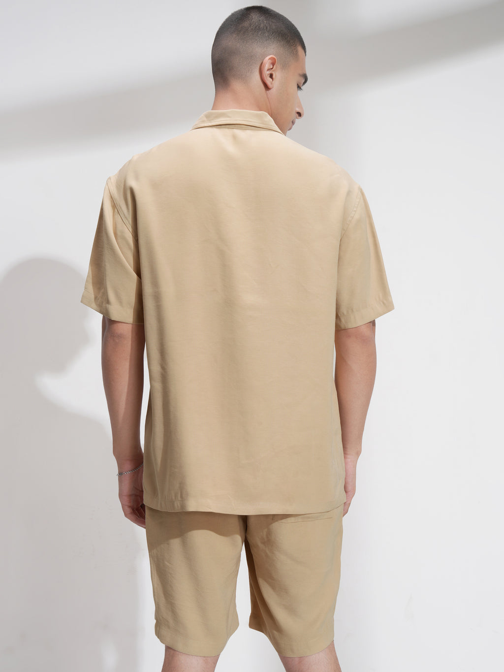 Highlander Men Khaki Shirt With Shorts Co-Ords - Khaki - Image 3