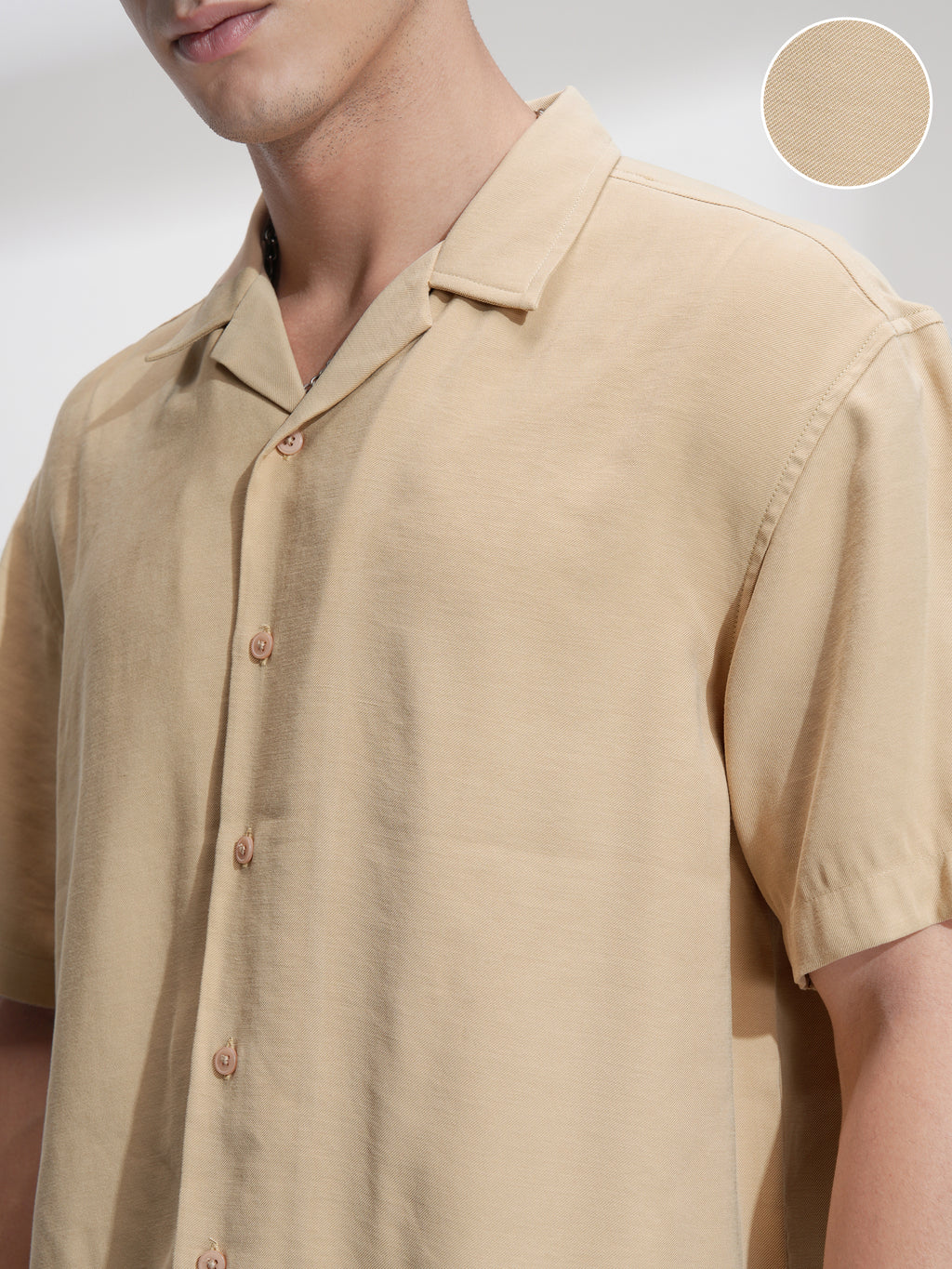 Highlander Men Khaki Shirt With Shorts Co-Ords - Khaki - Image 5