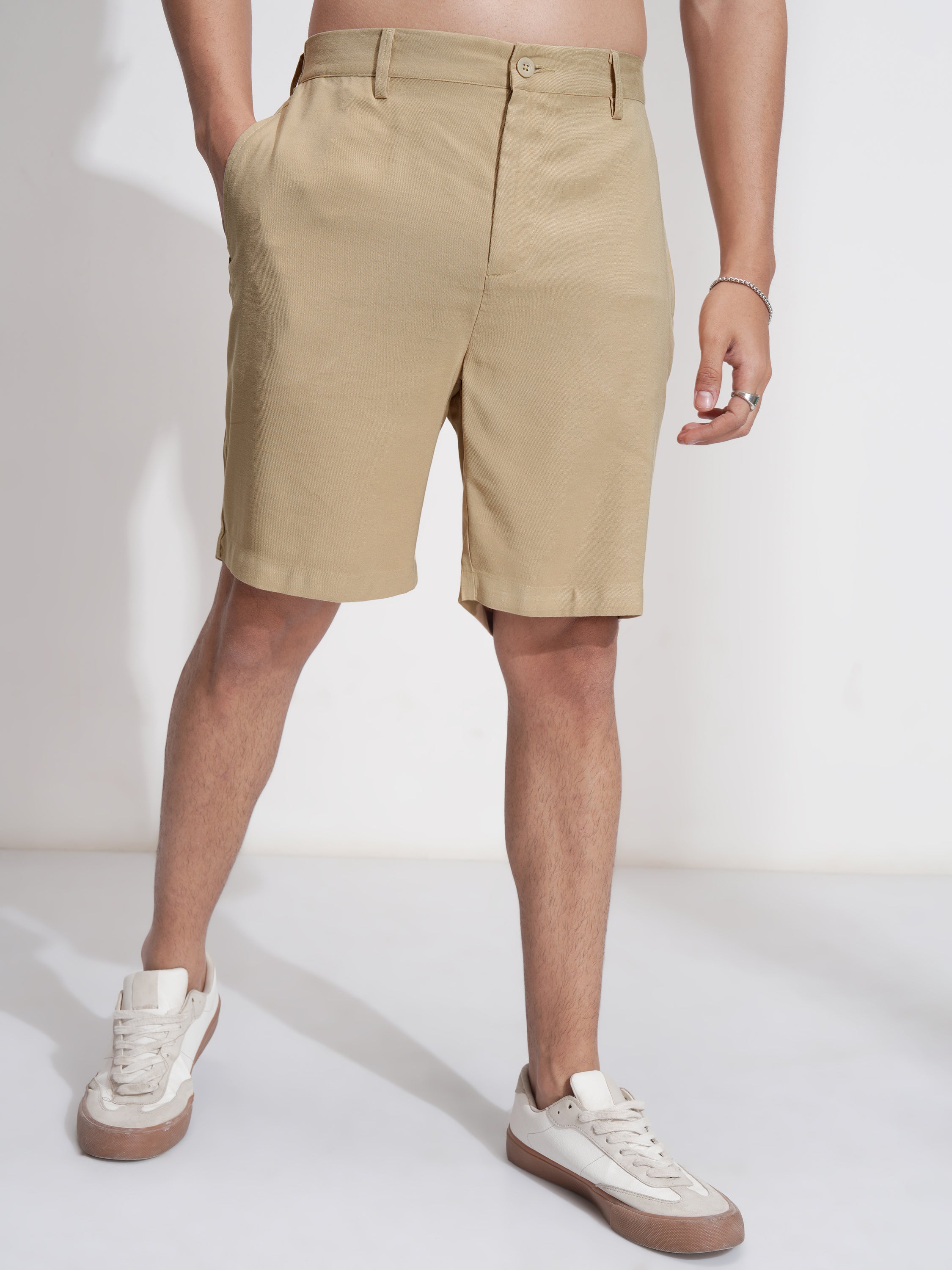 Highlander Men Khaki Shirt With Shorts Co-Ords - Khaki - Image 8