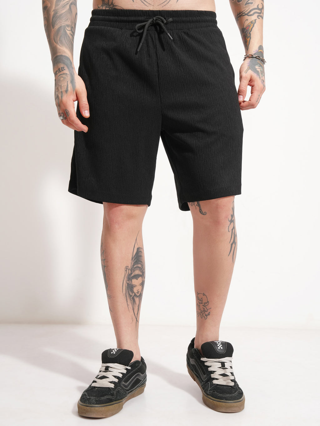 Highlander Men Black T-shirt With Shorts Co-Ords - Black - Image 7