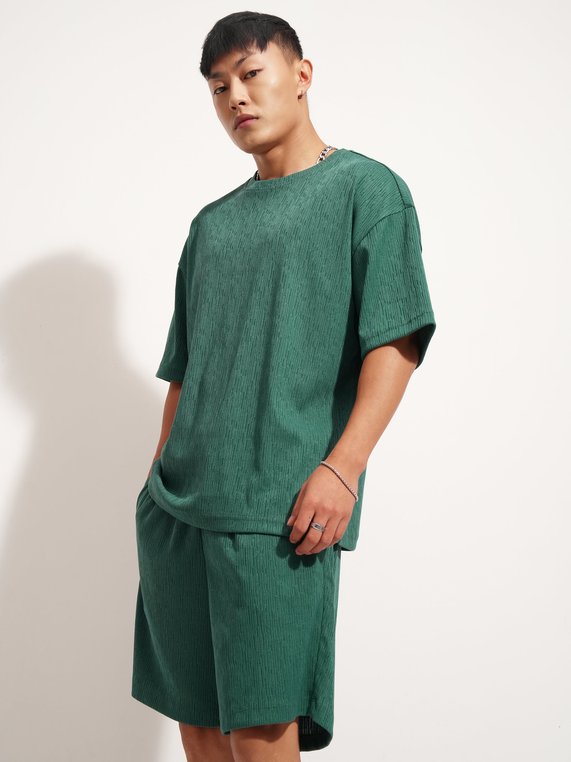 Highlander Men Teal T-Shirt With Shorts Co-Ords - Teal - Image 4