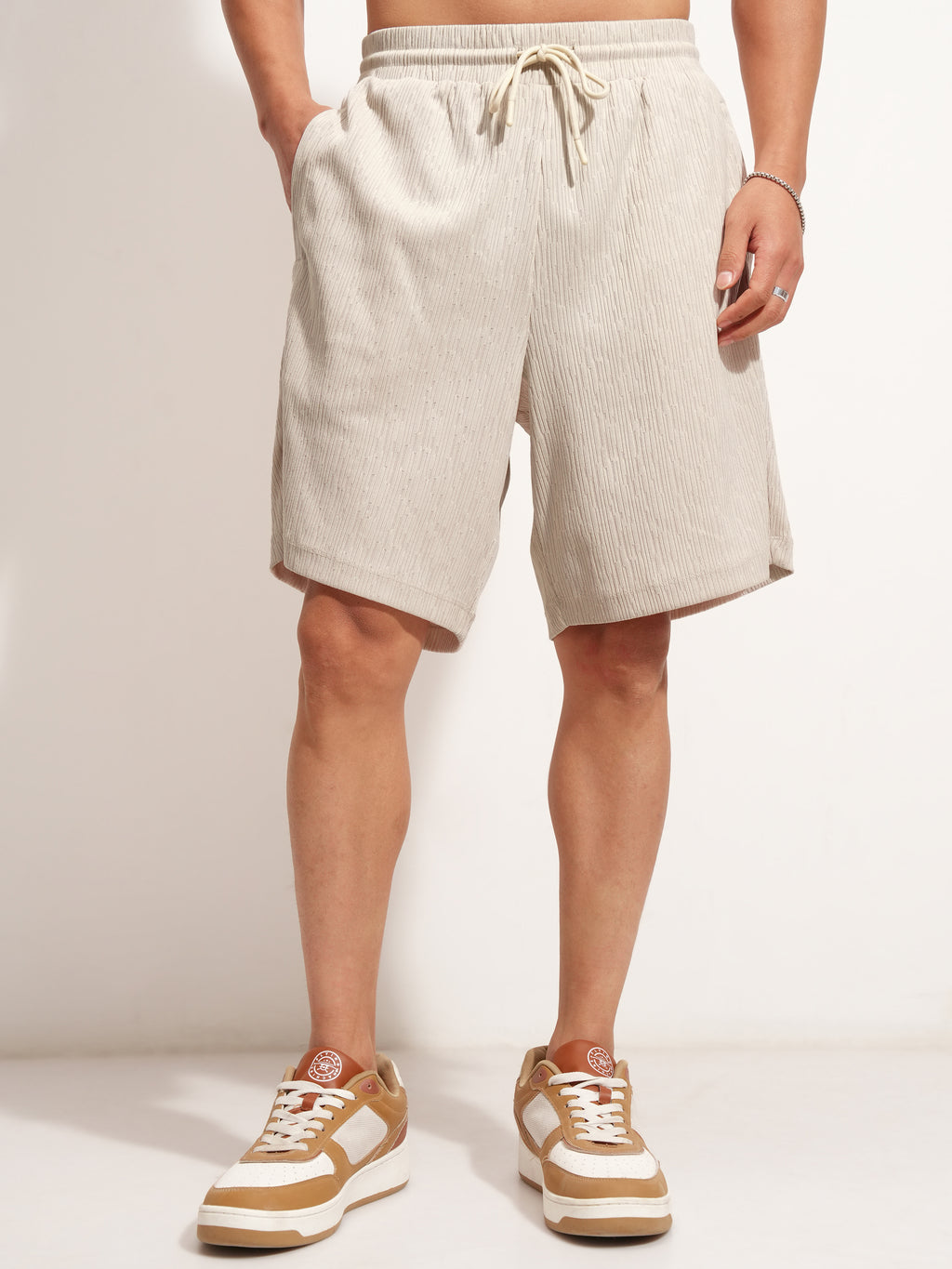 Highlander Men Cream T-Shirt With Shorts Co-Ords - Cream - Image 7
