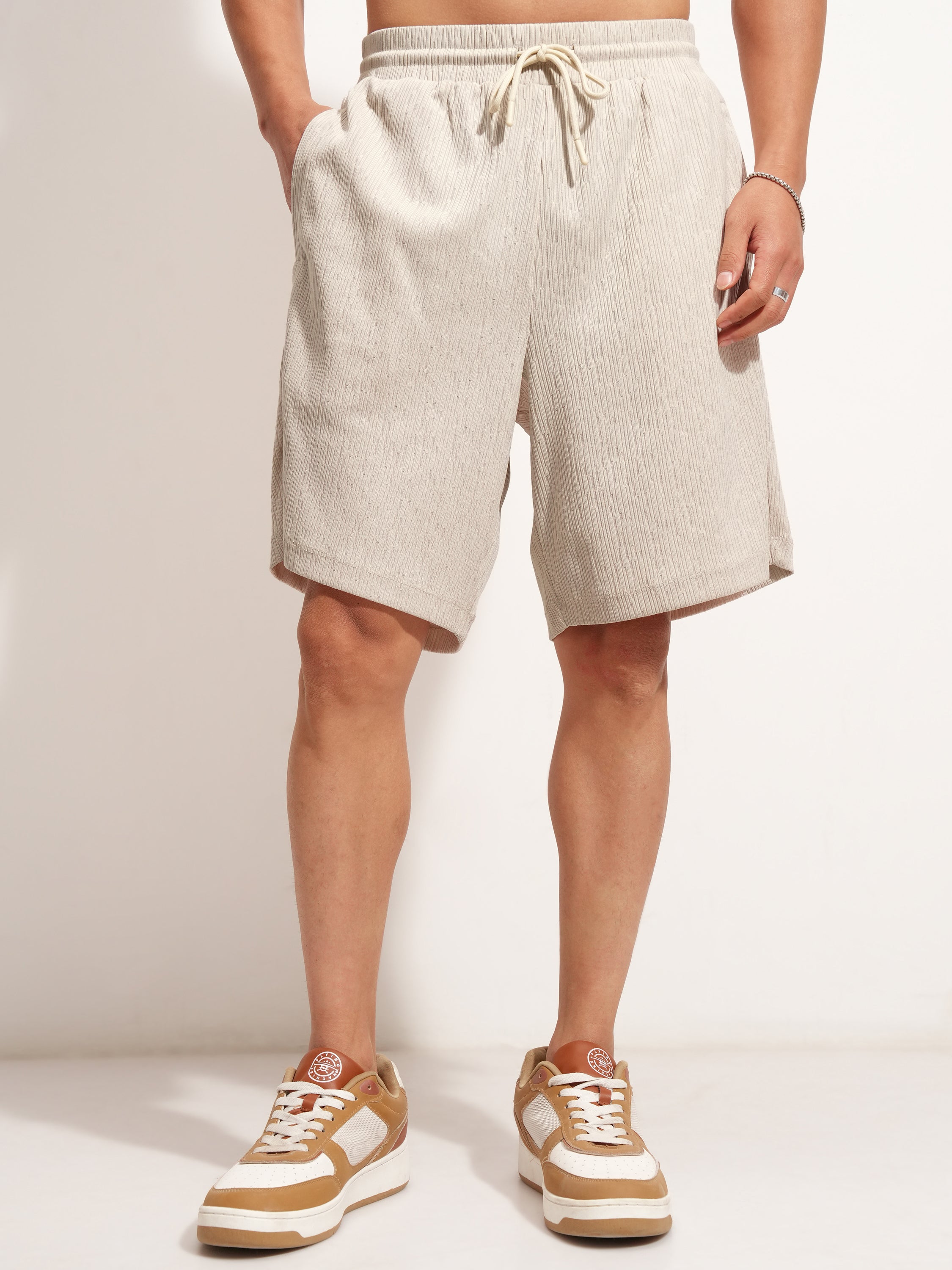 Highlander Men Cream T-Shirt With Shorts Co-Ords - Cream - Image 7