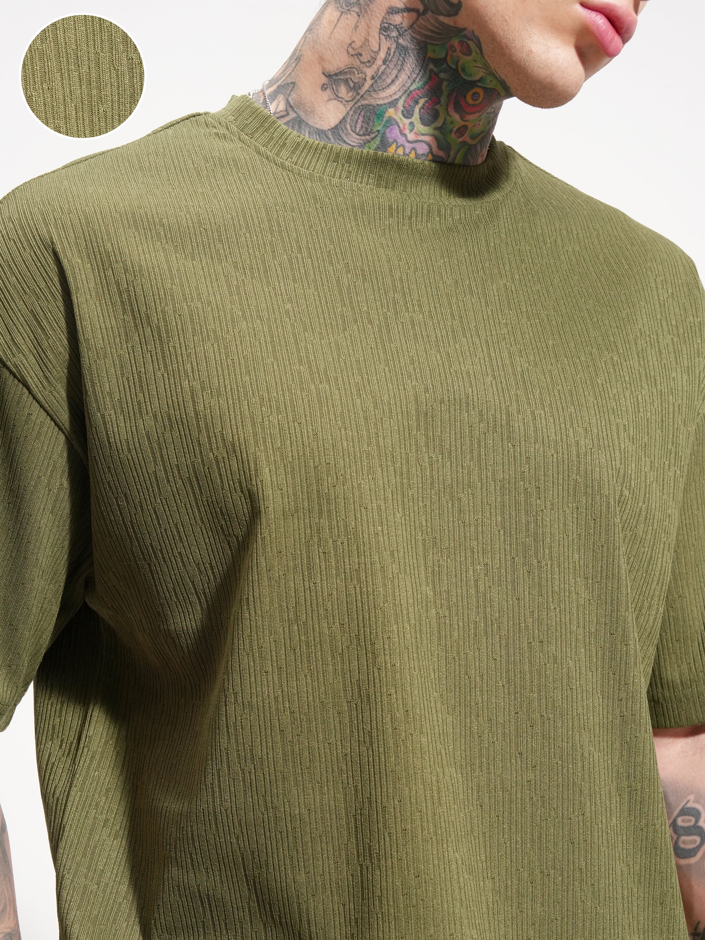 Highlander Men Olive T-shirt With Shorts Co-Ords - Olive - Image 5