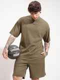 Highlander Men Brown T-shirt With Shorts Co-Ords - Brown - Image 1