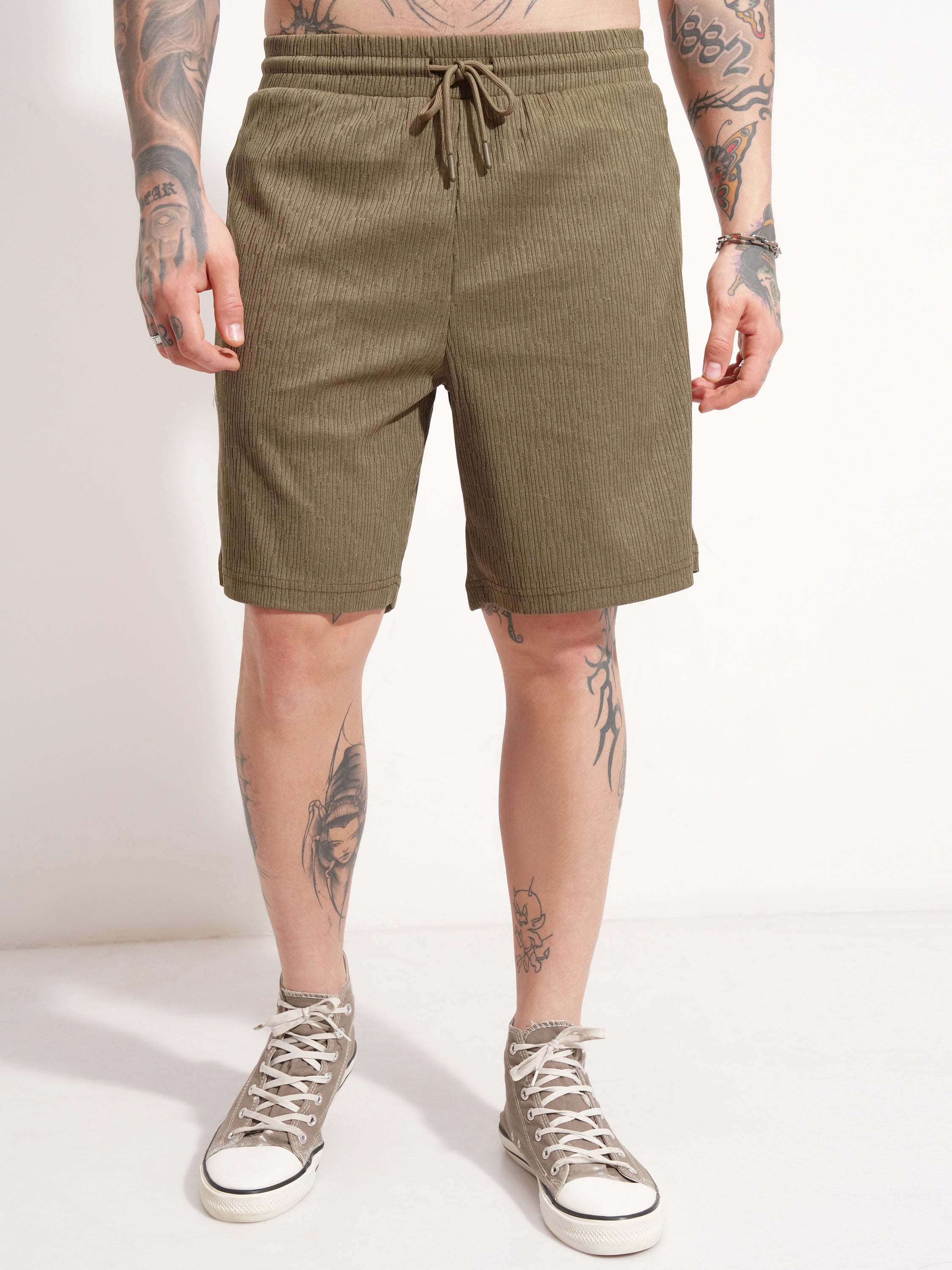 Highlander Men Brown T-shirt With Shorts Co-Ords - Brown - Image 8