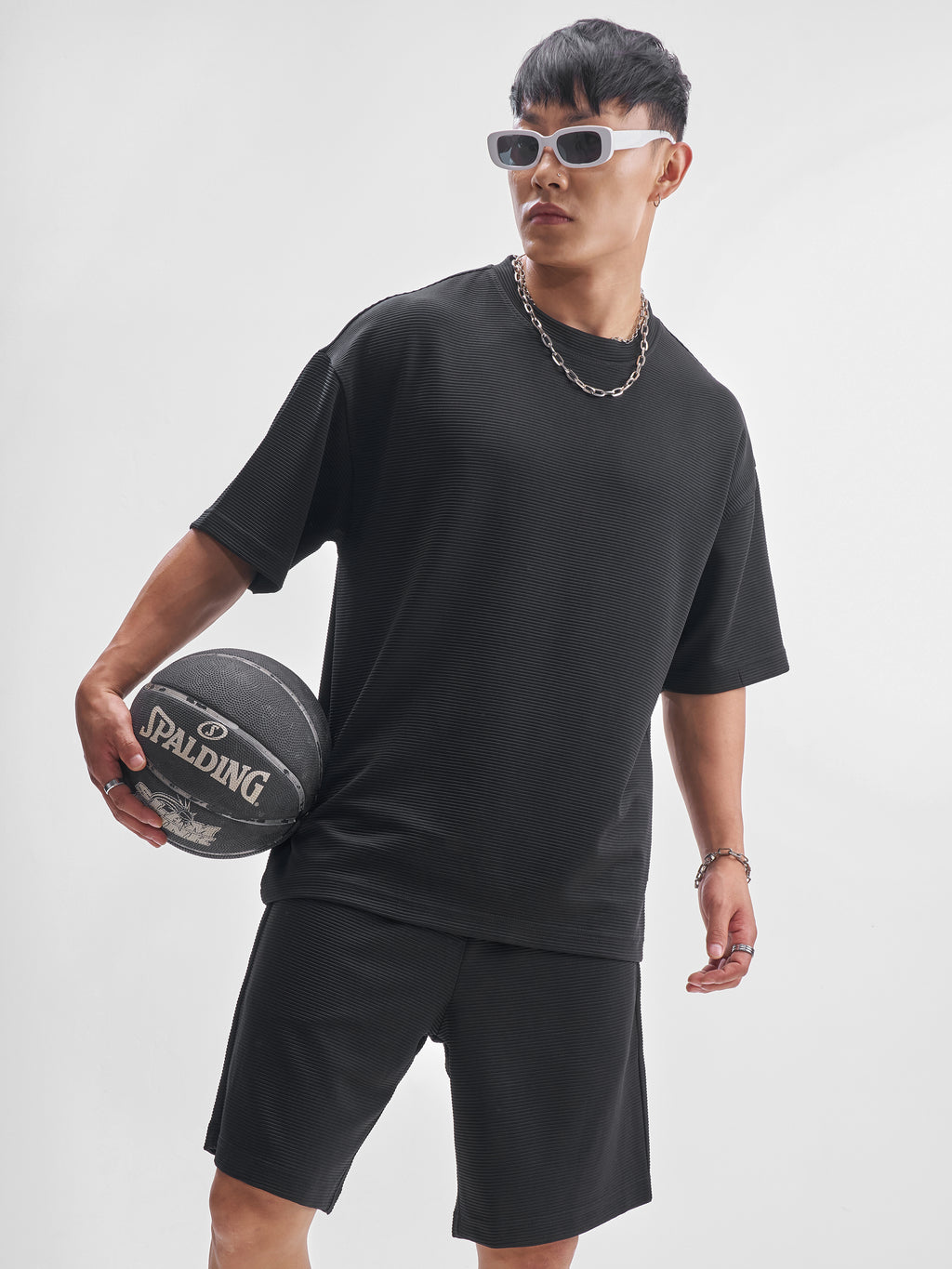 Highlander Men Black T-Shirt With Shorts Co-Ords - Black - Image 1