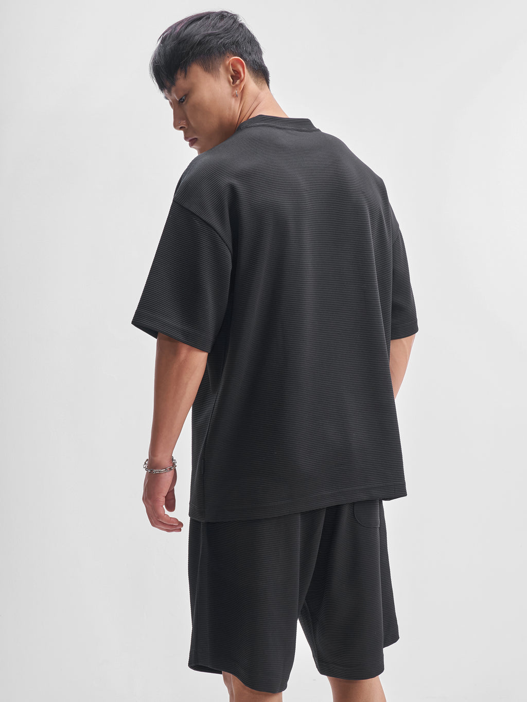 Highlander Men Black T-Shirt With Shorts Co-Ords - Black - Image 3