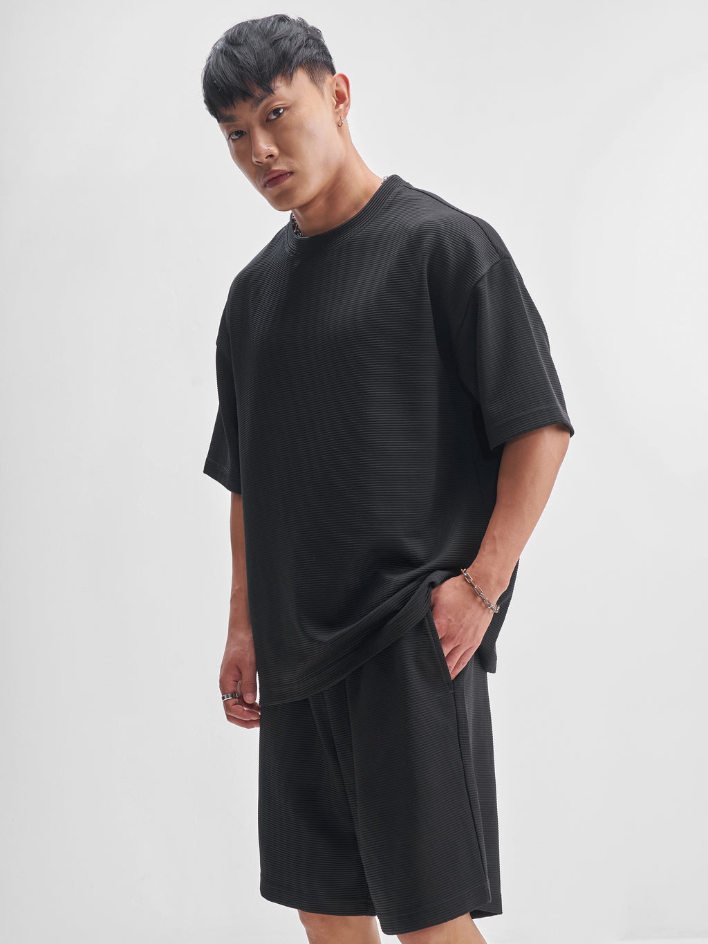 Highlander Men Black T-Shirt With Shorts Co-Ords - Black - Image 4