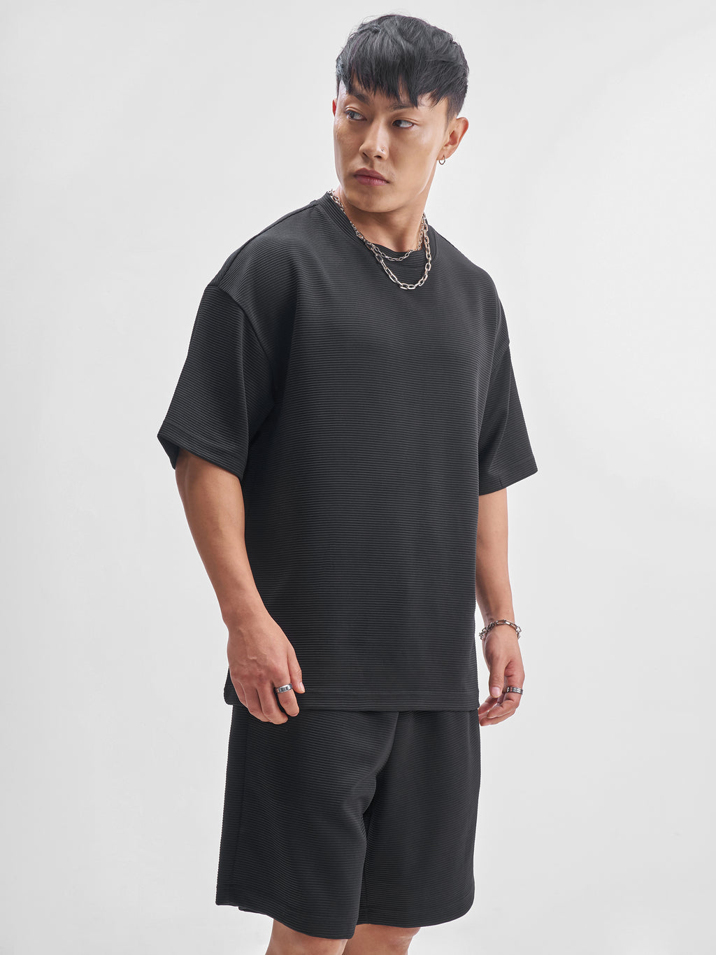Highlander Men Black T-Shirt With Shorts Co-Ords - Black - Image 6