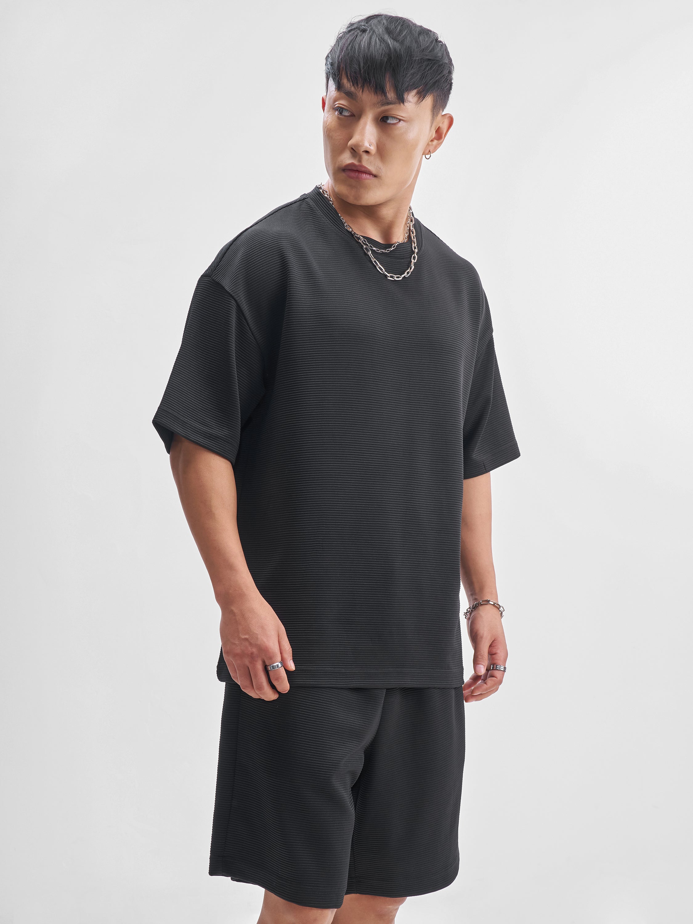 Highlander Men Black T-Shirt With Shorts Co-Ords - Black - Image 6