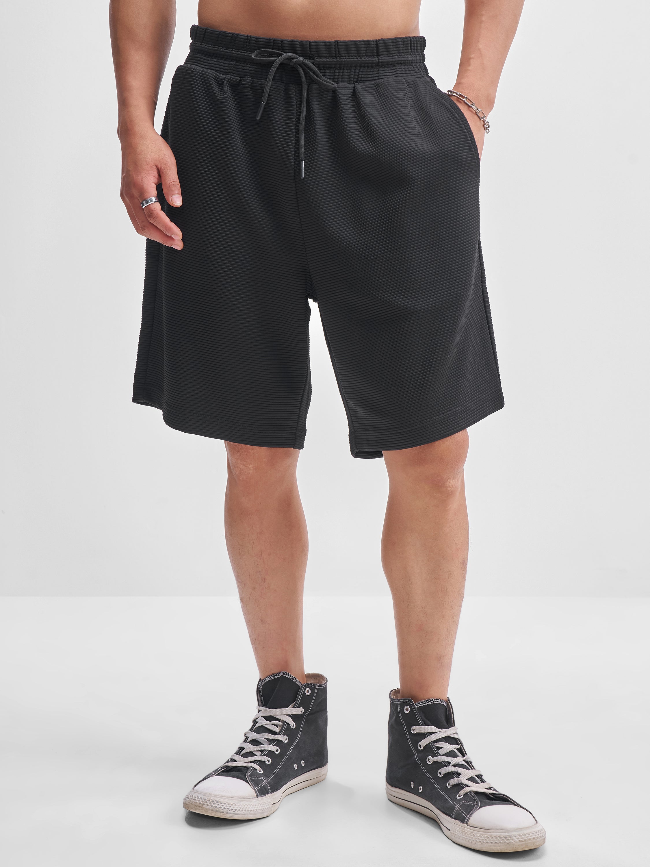 Highlander Men Black T-Shirt With Shorts Co-Ords - Black - Image 8
