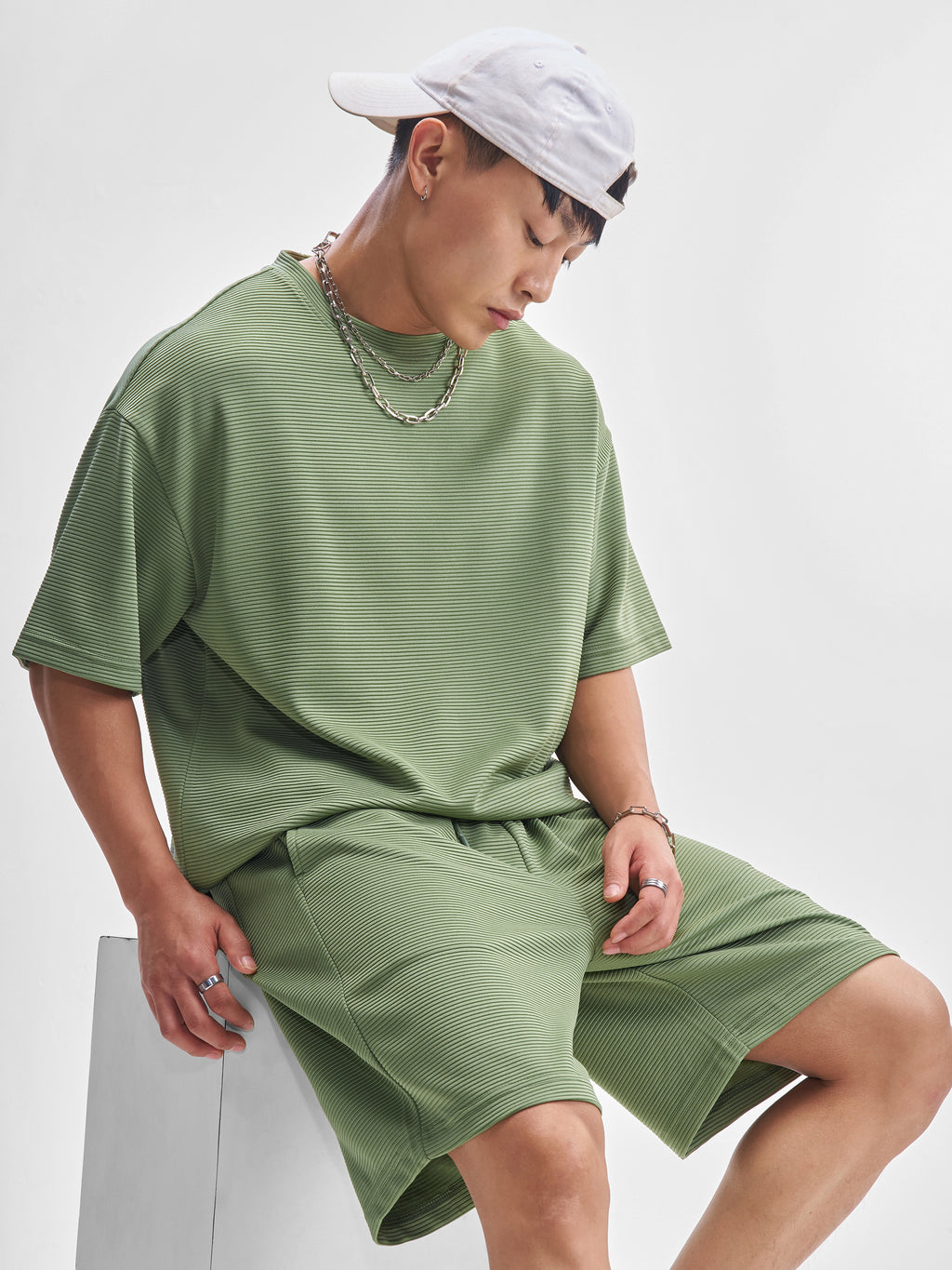 Highlander Men Olive T-Shirt With Shorts Co-Ords - Olive - Image 1