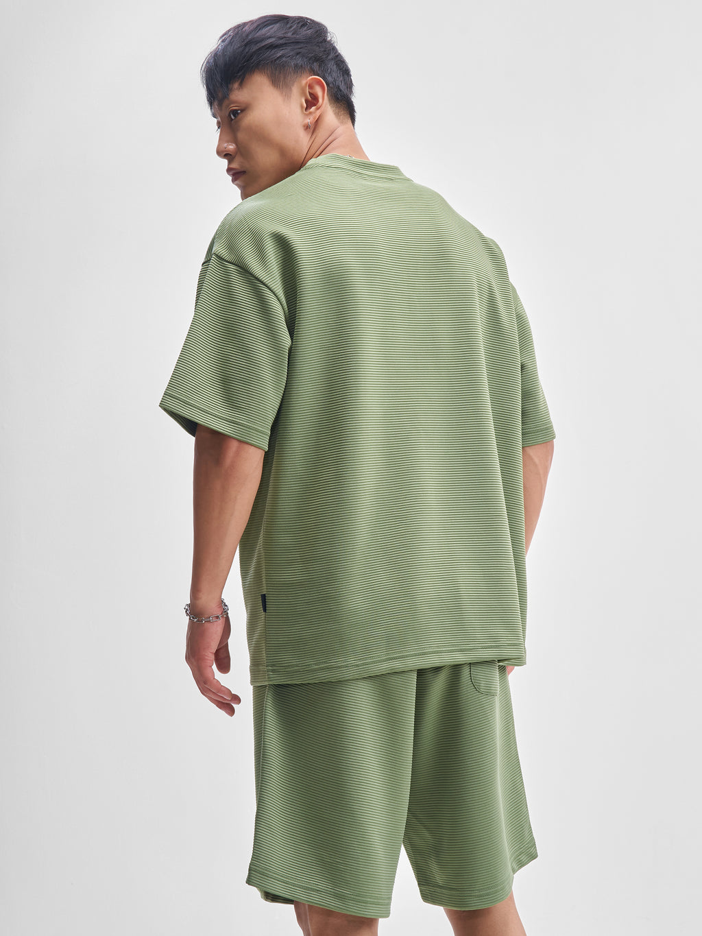 Highlander Men Olive T-Shirt With Shorts Co-Ords - Olive - Image 3