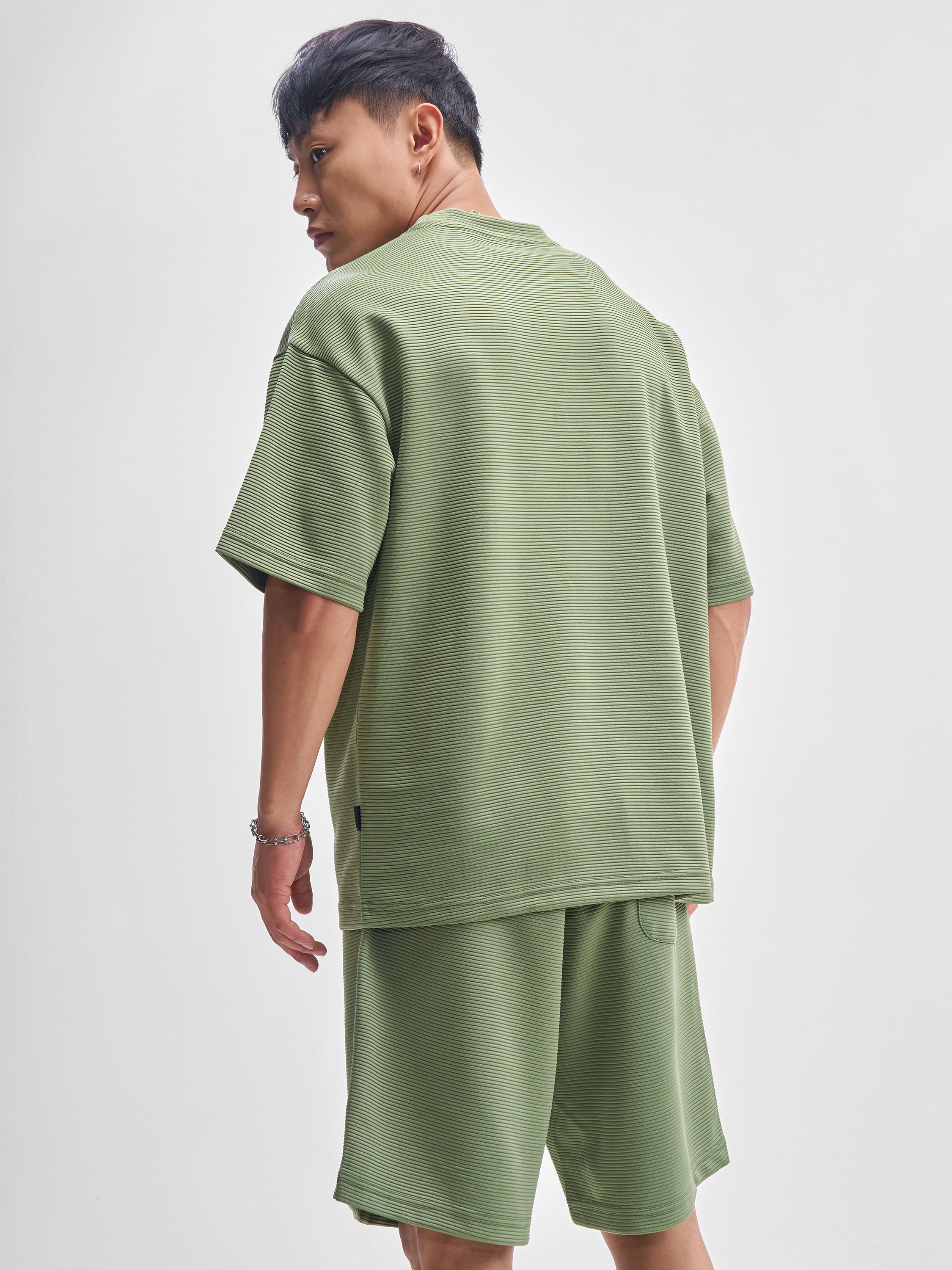Highlander Men Olive T-Shirt With Shorts Co-Ords - Olive - Image 3