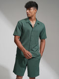 Highlander Men Teal Shirt With Shorts Co-Ords - Teal - Image 1