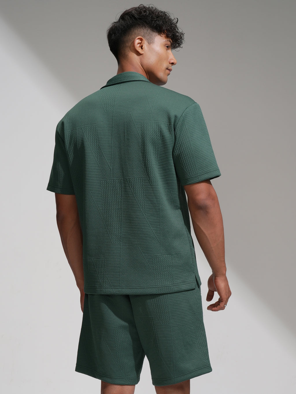 Highlander Men Teal Shirt With Shorts Co-Ords - Teal - Image 3