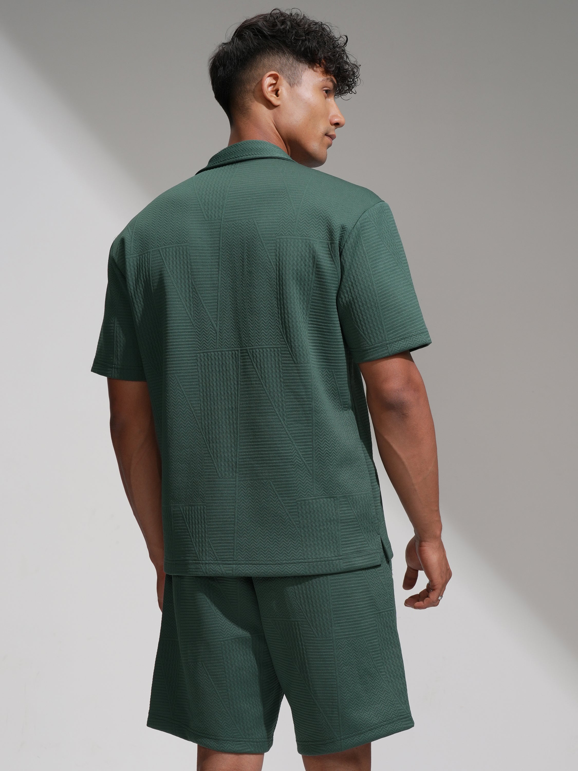 Highlander Men Teal Shirt With Shorts Co-Ords - Teal - Image 3