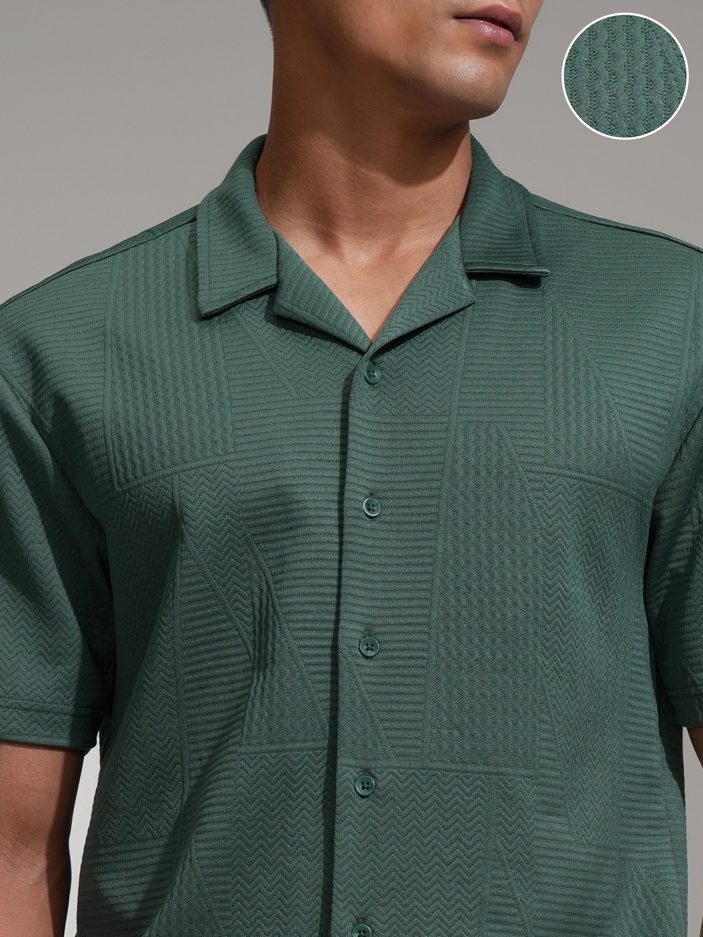 Highlander Men Teal Shirt With Shorts Co-Ords - Teal - Image 5