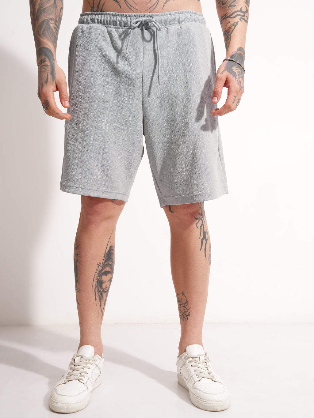 Highlander Men Grey Shirt With Shorts Co-Ords - Grey - Image 8