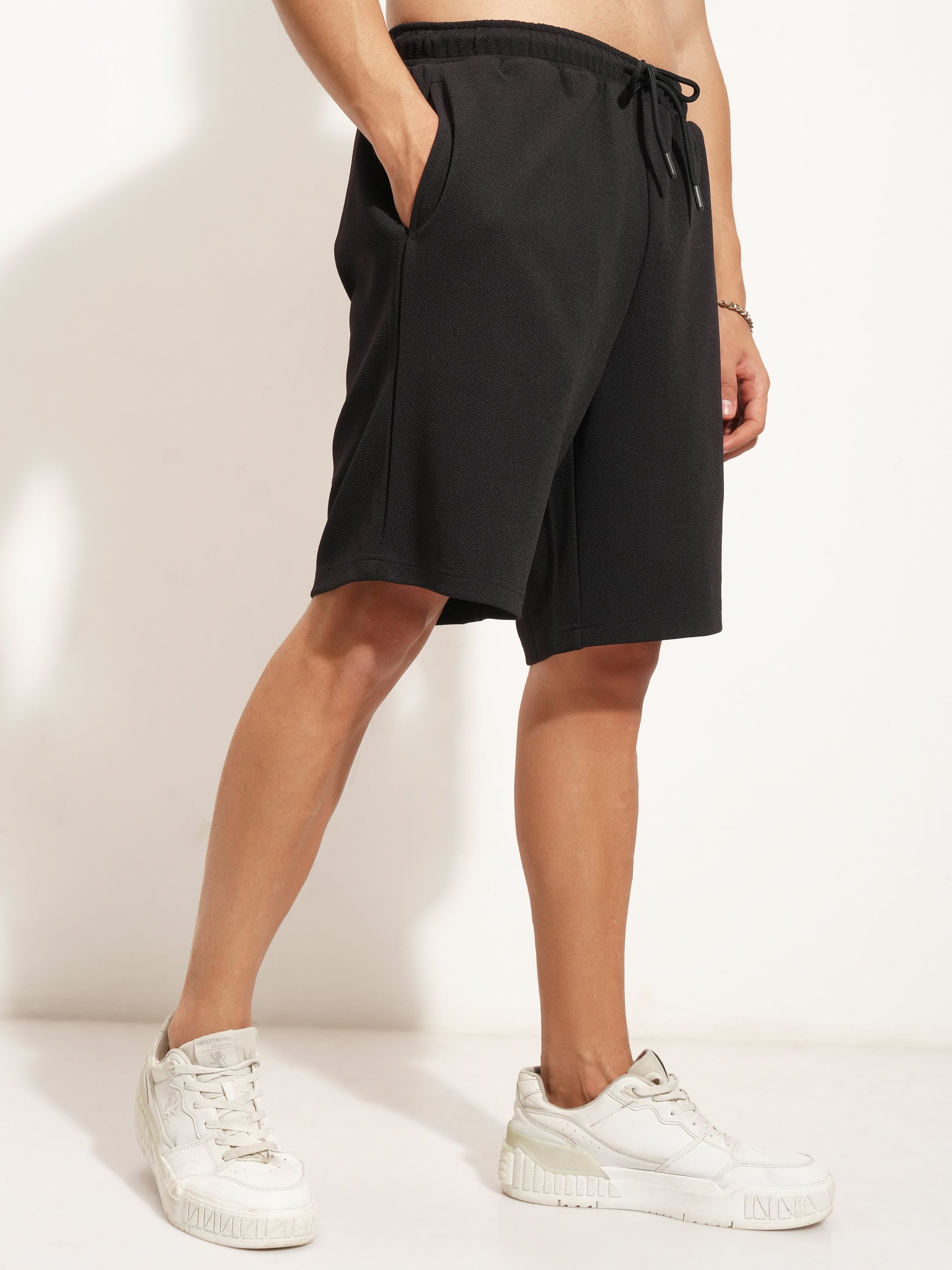 Highlander Men Black Shirt With Shorts Co-Ords - Black - Image 7