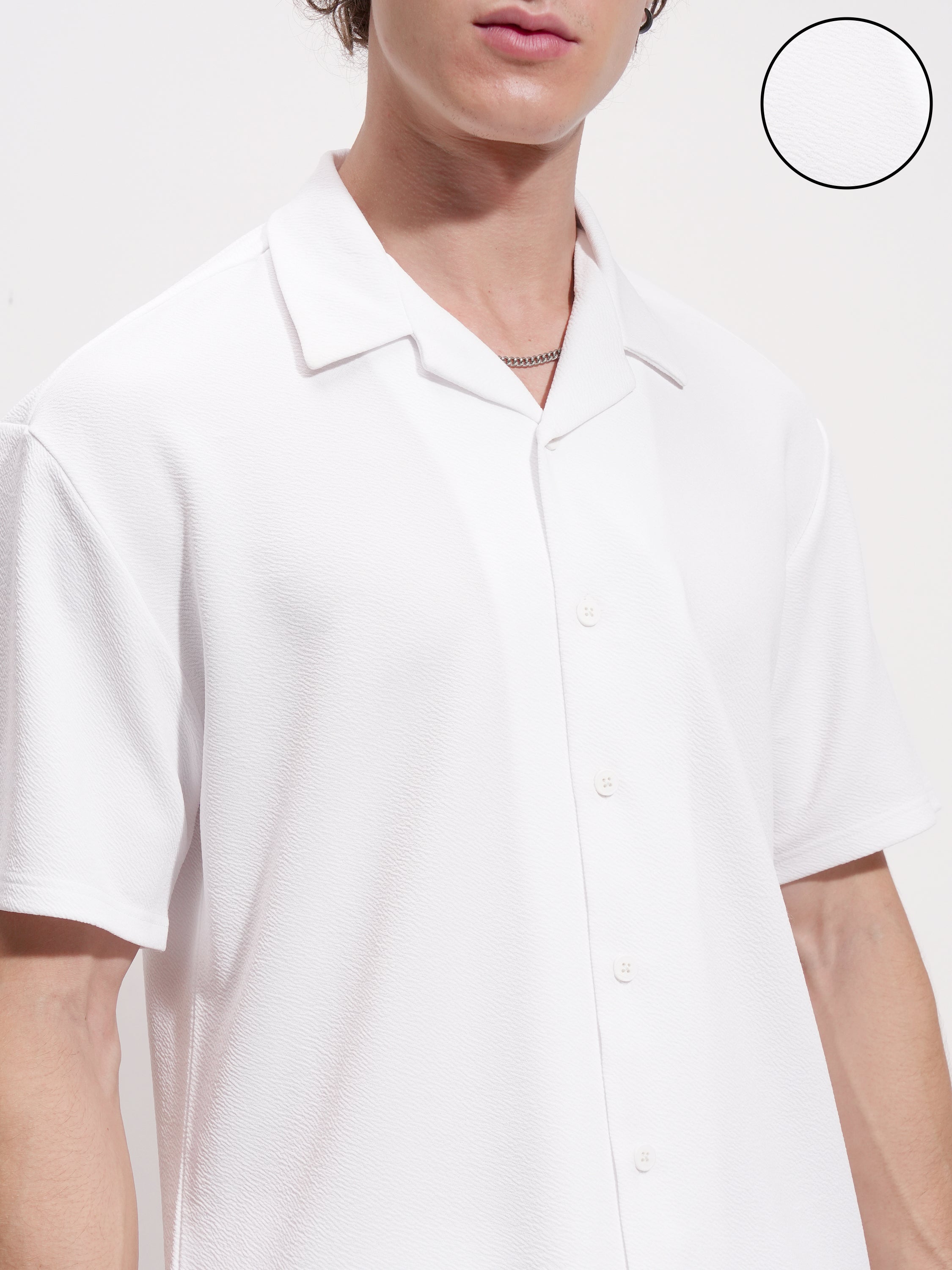 Highlander Men White Shirt With Shorts Co-Ords - White - Image 5