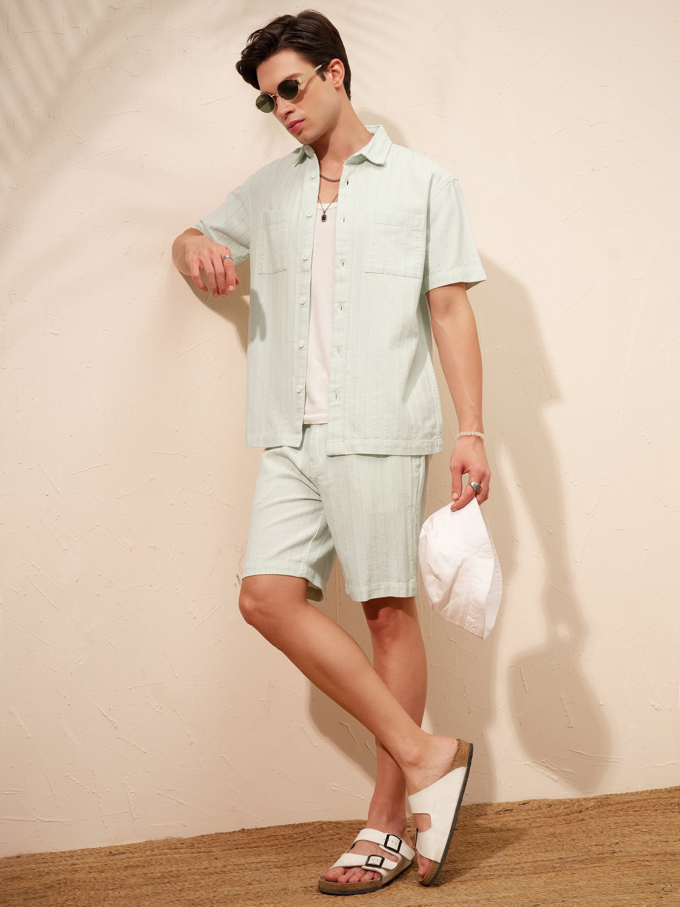 Highlander Men Green Shirt With Shorts Co-Ords - Green - Image 2