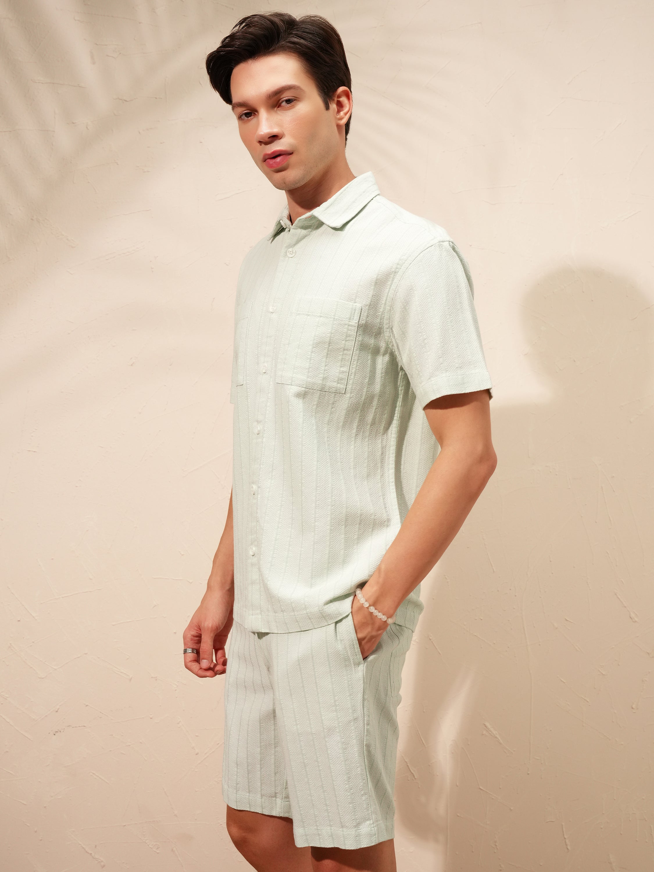 Highlander Men Green Shirt With Shorts Co-Ords - Green - Image 4