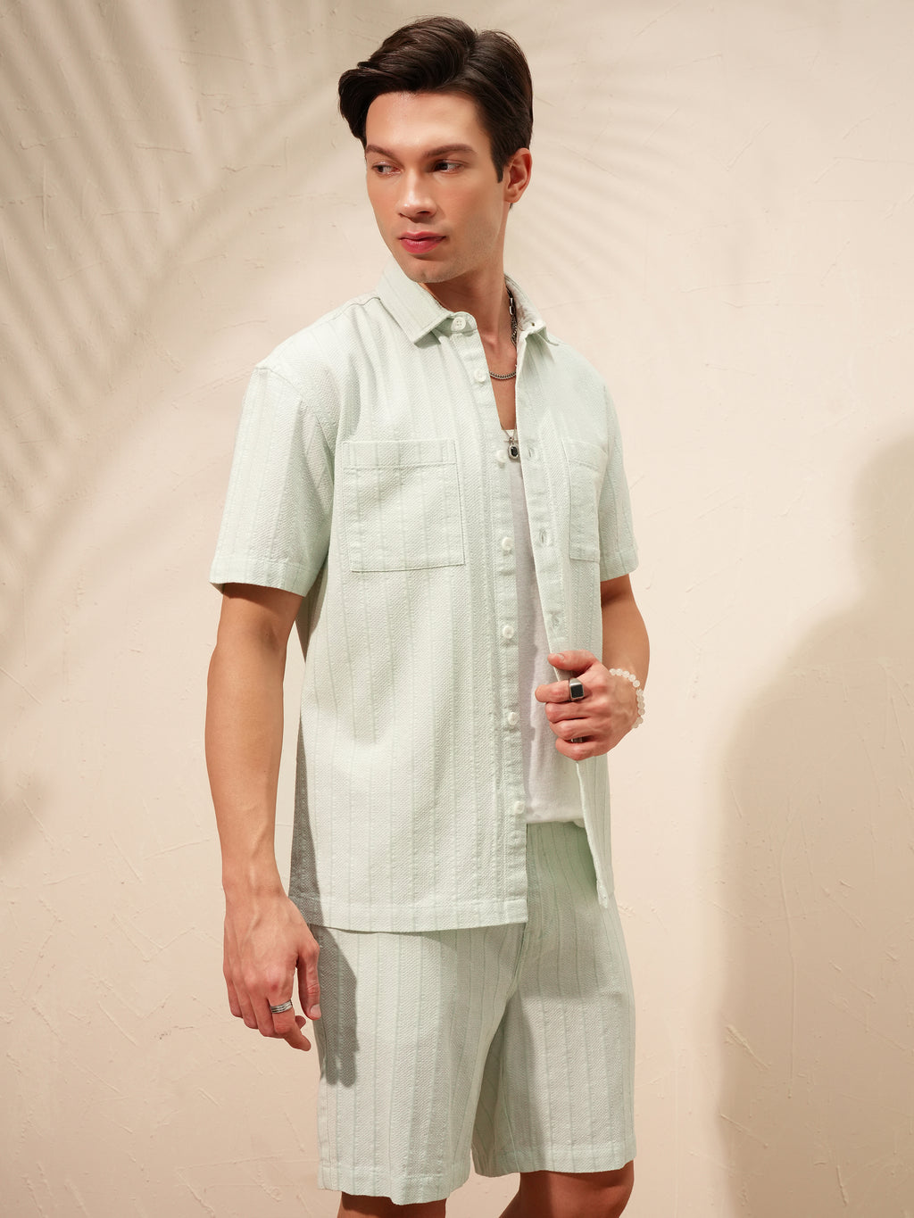 Highlander Men Green Shirt With Shorts Co-Ords - Green - Image 6