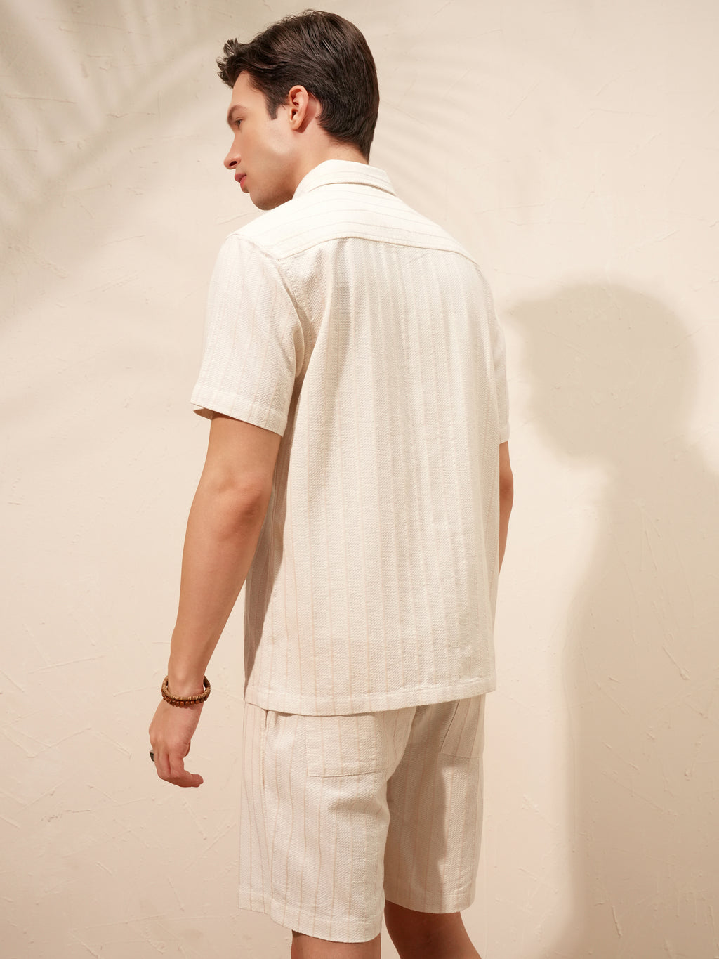Highlander Men Beige Shirt With Shorts Co-Ords - Beige - Image 3