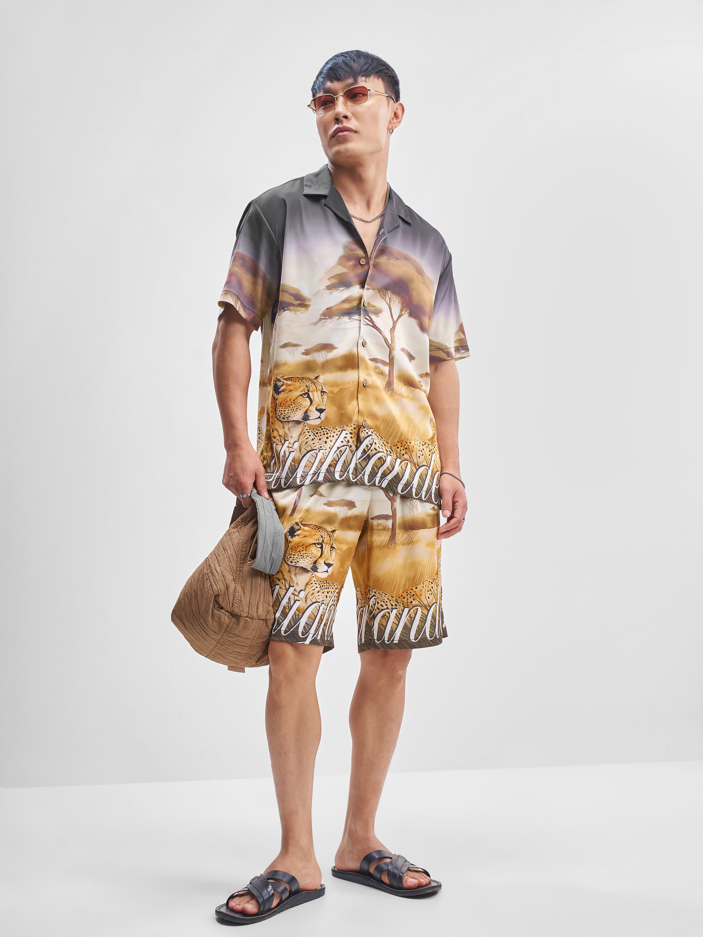 Highlander Men Multi Shirt With Shorts Co-Ords - Multi - Image 2