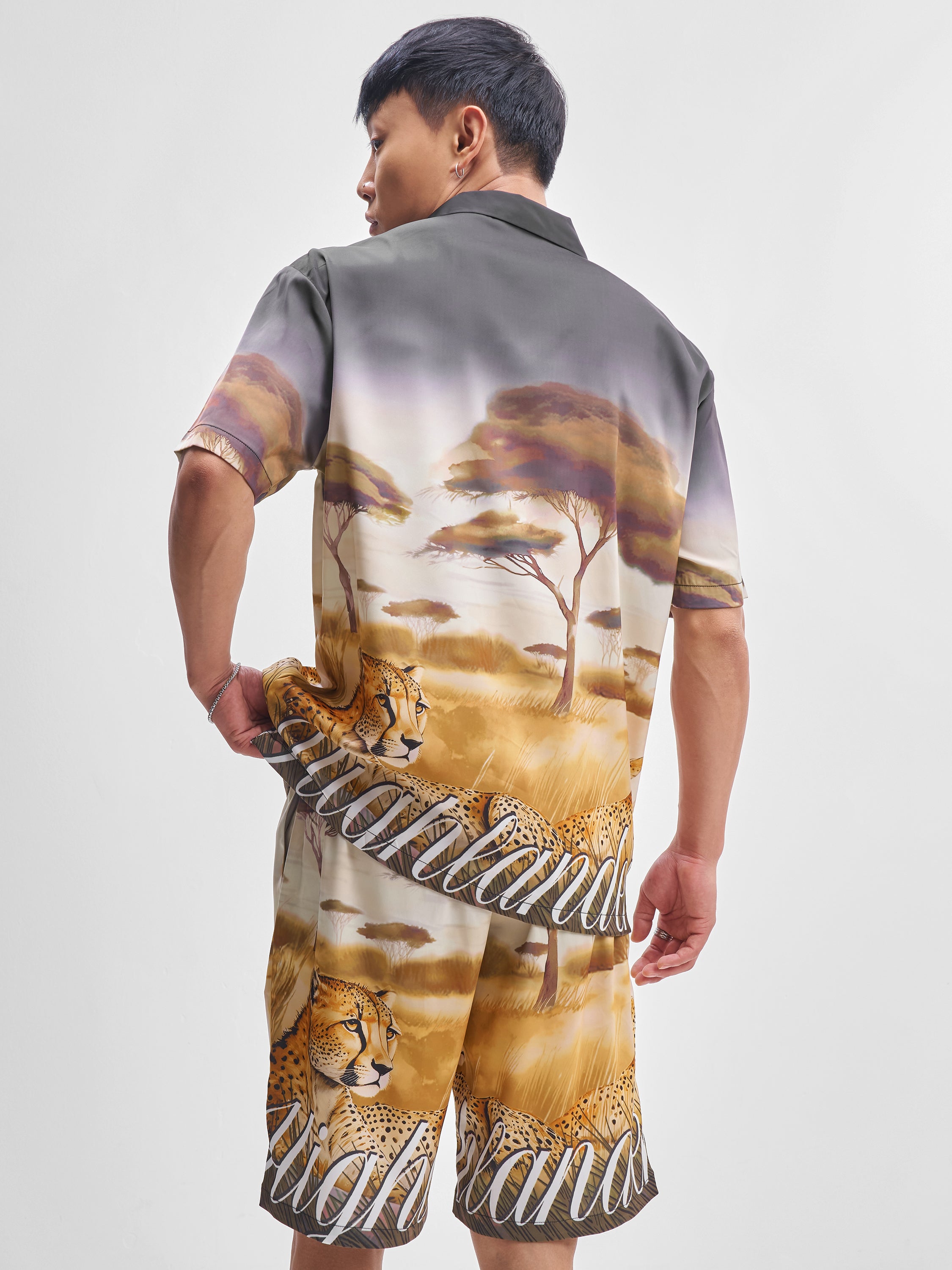 Highlander Men Multi Shirt With Shorts Co-Ords - Multi - Image 3