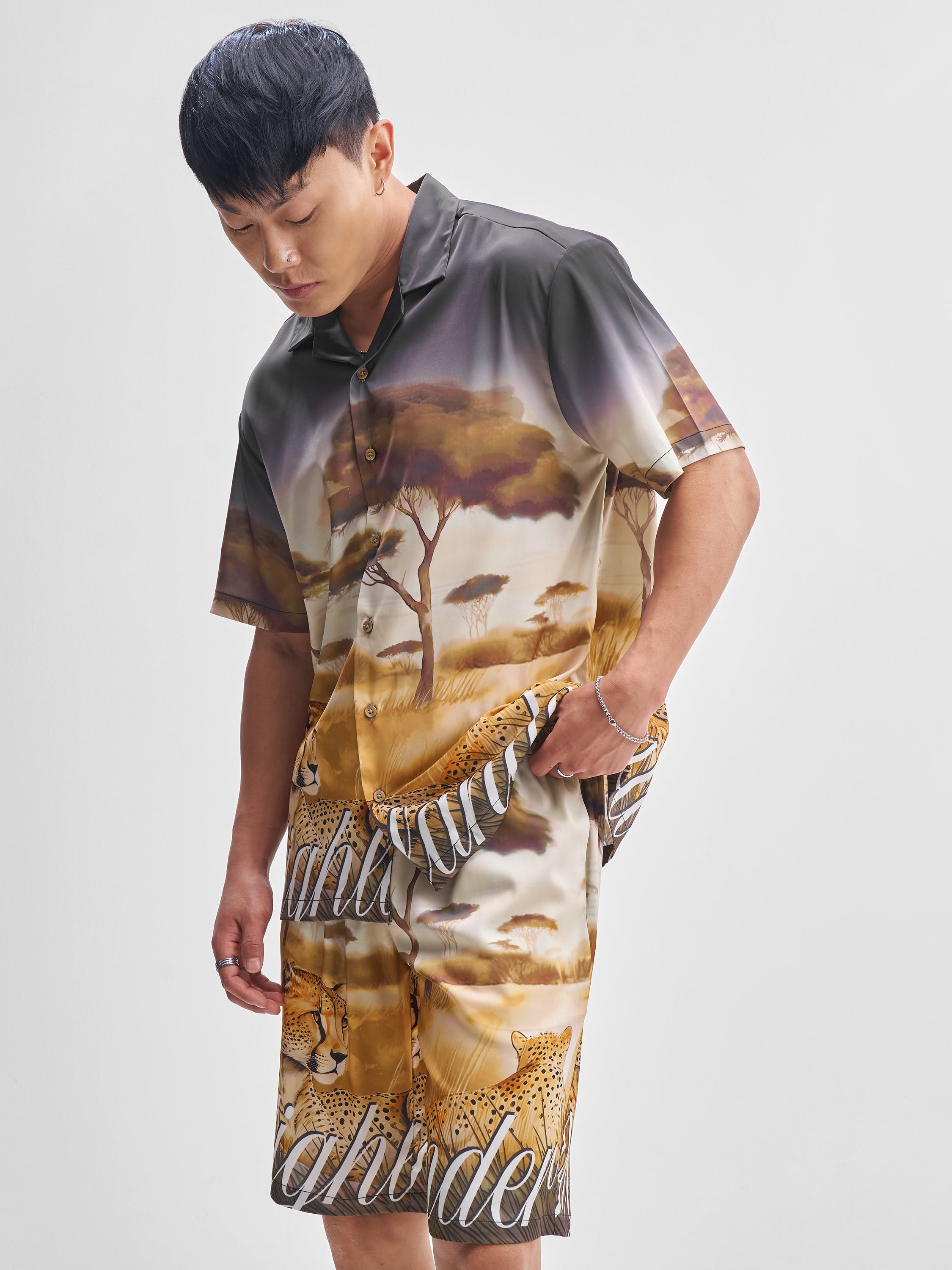 Highlander Men Multi Shirt With Shorts Co-Ords - Multi - Image 4
