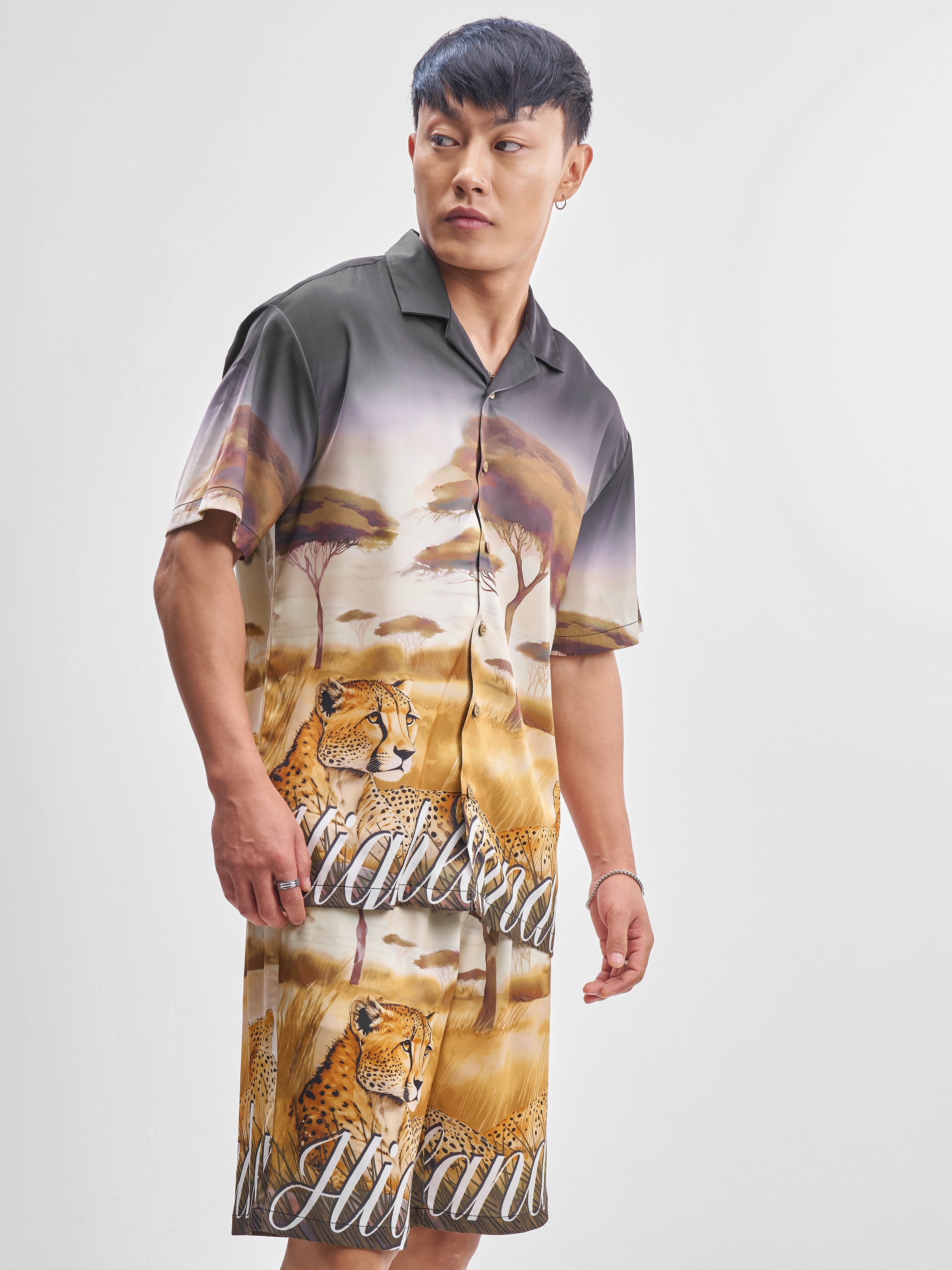 Highlander Men Multi Shirt With Shorts Co-Ords - Multi - Image 6