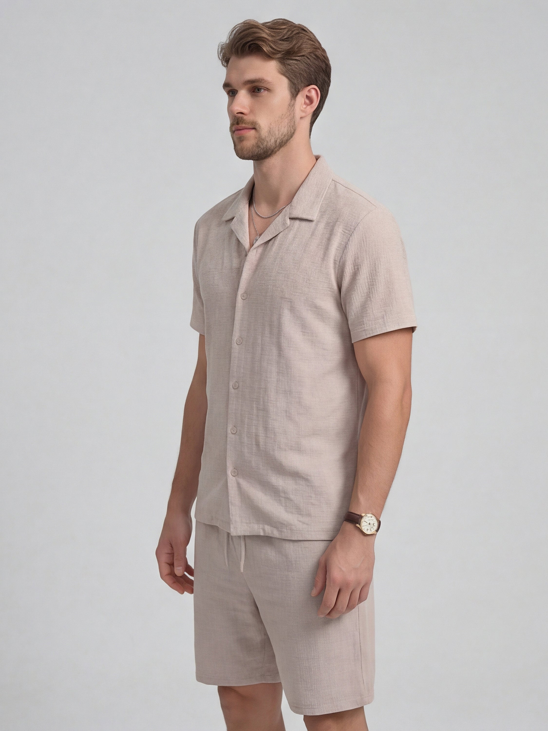 Highlander Men Lavender Shirt With Shorts Co-Ords - Lavender - Image 4