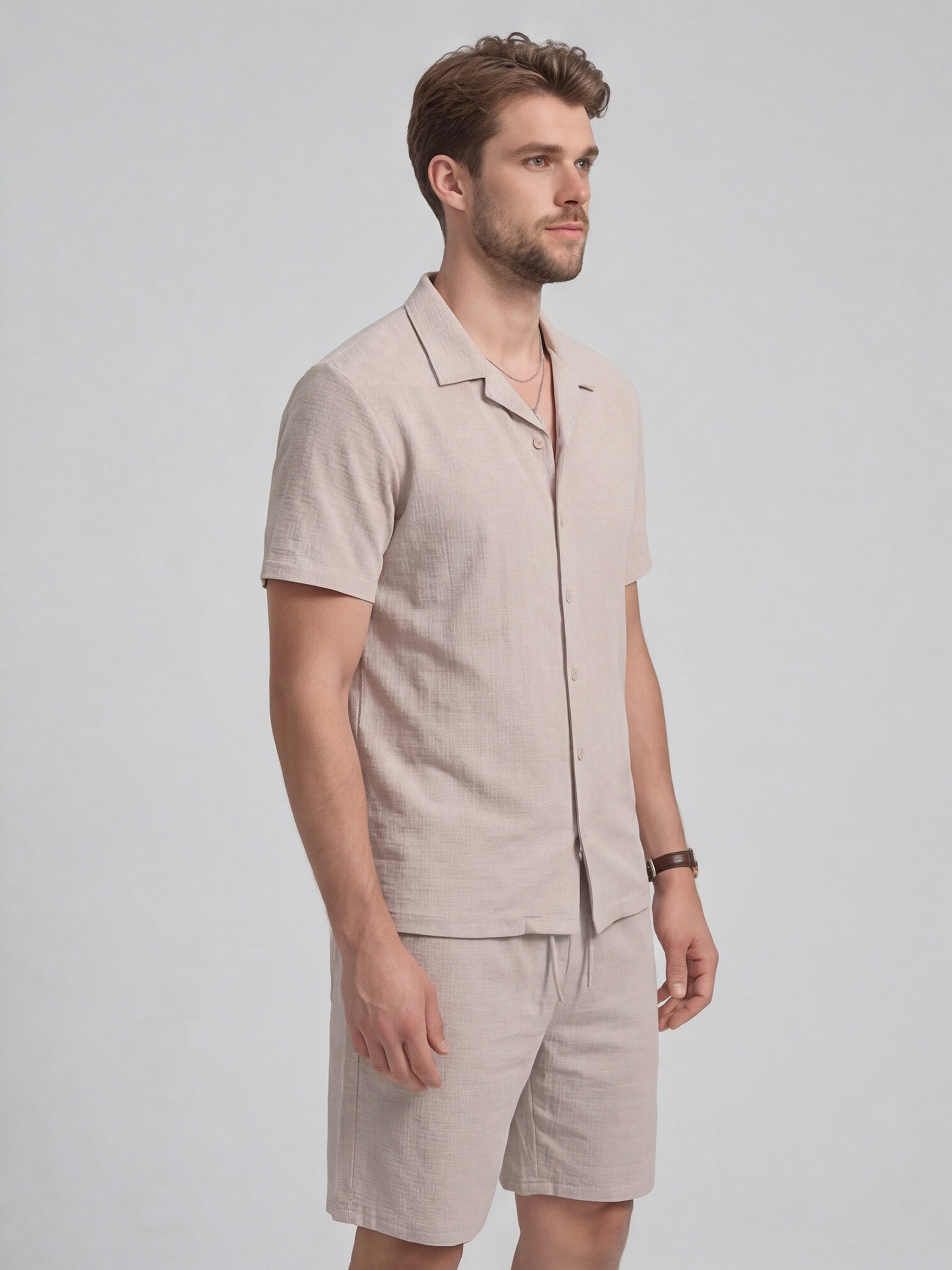 Highlander Men Lavender Shirt With Shorts Co-Ords - Lavender - Image 6