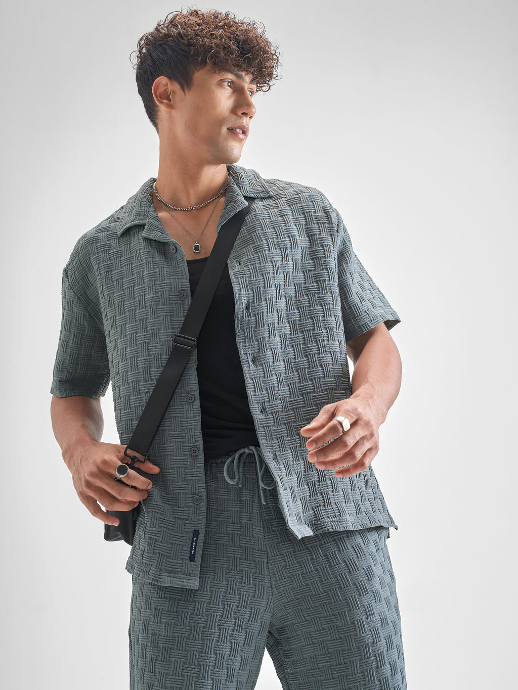 Highlander Men Olive Shirt With Shorts Co-Ords - Olive - Image 1