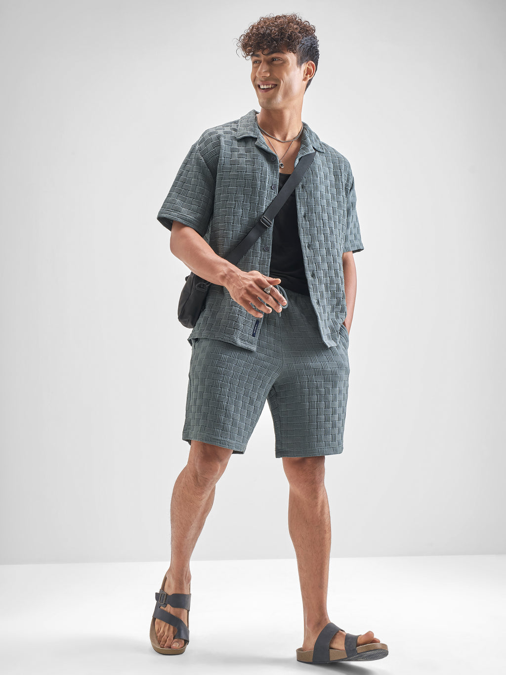 Highlander Men Olive Shirt With Shorts Co-Ords - Olive - Image 2